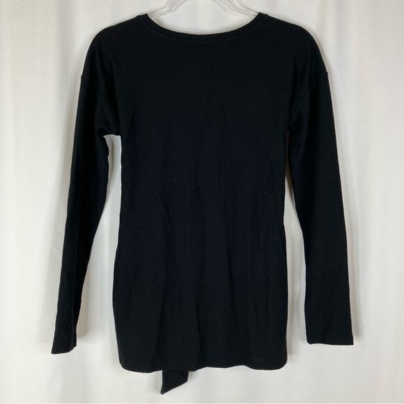 A Pea In The Pod | Maternity Black Tie Front Long Sleeve Top NWT Womens Small - Picture 5 of 5
